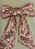 Rose Pullu Payetli Klipsli Fiyonk Toka - Handmade