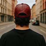 %100 PU Deri Şık ve Ayarlanabilir Unisex Deri Kep Kadın/Erkek Deri Şapka Spor Model