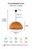 Bohem Bambu Boja Pendant Sarkıt Avize Lamba 45 cm - Iskandinav, Modern, Bohem, Rattan Aydınlatma