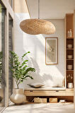 Bohem Bambu Elips Sarkıt Avize Lamba 60cm - Iskandinav, Modern, Bohem, Rattan Aydınlatma