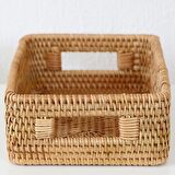 Bohem Kulplu Kare Dekoratif Kutu ve Sepet 30x20x9,5 - Iskandinav, Modern