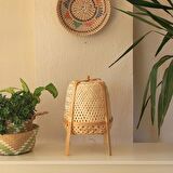 Knixhult Bohem Bambu Masa Lambası, Yer Lambası 35 CM - İskandinav, Modern, Rattan, Aydınlatma