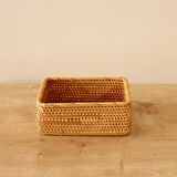 Bohem Rattan Saklama Kutusu 20x14x8 cm, Sepet, Peçetelik Iskandinav, Modern, Rattan