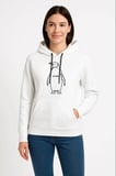 Nihilist Penguen Özel Tasarım Oversize Kapüşonlu Sweatshirt - Beyaz