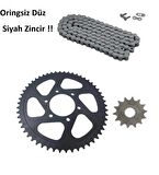 Cf Moto Nk 400 Zincir Dişli Seti Oringsiz Düz Siyah Renk Zincir A Kalite - Arasmoto