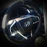 DİKİŞLİ DİREKSİYON KILIFI KARBON NOKTA GRİ YÜZÜK GRİ DİKİŞLİ HONDA İÇİN