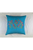 Mavi Renk Çiçek Desenli Nakışlı Yastık Kılıfı 40X40 | Kırlent Kılıfı Fermuarlı