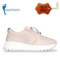 Konfores 1921-346538 Hakiki Deri Anatomik Tabanlı Kadın Sneakers Ayakkabı