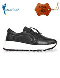 Konfores 1921-346538 Hakiki Deri Anatomik Tabanlı Kadın Sneakers Ayakkabı