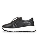 Konfores 1921-346538 Hakiki Deri Anatomik Tabanlı Kadın Sneakers Ayakkabı