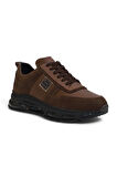 Konfores 2136 Hakiki Deri Anatomik Air Tabanlı Erkek Sneakers Ayakkabı - NKT02136-kahverengi-41