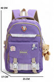 Relaxion 2144-1396 Kore Tarzı Unisex Çocuk Üçlü Set İlkokul Sırt Çantası - NKT02144-lila-TEKEBAT