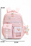 Relaxion 2174-1450 İthal Kore Tarzı Unisex Çocuk İlkokul Sırt Çantası - NKT02174-PUDRA-TEKEBAT
