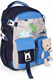 Relaxion 2175-1460 İthal Kore Tarzı Unisex Çocuk İlkokul Sırt Çantası - NKT02175-lacivert-TEKEBAT