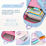 Relaxion 2175-1460 İthal Kore Tarzı Unisex Çocuk İlkokul Sırt Çantası - NKT02175-lacivert-TEKEBAT