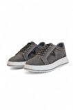 2182-Dropland Hakiki Deri Üst Kalite Anatomik Tabanlı Erkek Günlük Sneakers Ayakkabı - NKT02182-Füme-44