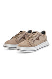 2182-Dropland Hakiki Deri Üst Kalite Anatomik Tabanlı Erkek Günlük Sneakers Ayakkabı - NKT02182-Kum-44
