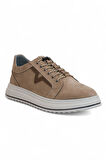 2182-Dropland Hakiki Deri Üst Kalite Anatomik Tabanlı Erkek Günlük Sneakers Ayakkabı - NKT02182-Kum-44