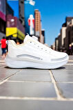 2190-Jamper Anatomik Tabanlı Otomatik Bağcıklı Erkek Sneakers Ayakkabı - NKT02190-BEYAZ-40