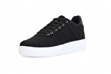 2196-Dakırs Anatomik Tabanlı Erkek Keten Kumaşlı Sneakers Ayakkabı - NKT02196-siyah-44