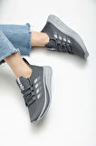 2201-Awıdox Anatomik Tabanlı Unisex Bağcıksız Sneakers Ayakkabı - NKT02201-Füme-42