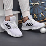 2202-Jamper Anatomik Tabanlı Ultra Hafif Unisex Bağcıklı Sneakers Ayakkabı - NKT02202-BEYAZ-42