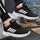 2202-Jamper Anatomik Tabanlı Ultra Hafif Unisex Bağcıklı Sneakers Ayakkabı - NKT02202-siyah-beyaz-44