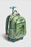 2217-My Polo Anatomik Sırt Yapılı Unisex Işıklı Tekerlekli İlkokul Çantası - NKT02217-yeşil-TEKEBAT