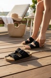 2236-Look Life Unisex Çift Tokalı Ultra Hafif Havuz,Plaj ve Günlük Kullanıma Uygun Terlik - NKT02236-siyah-40