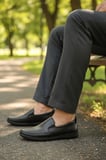 2237-Alme Hakiki Deri Üst Kalite Diabetic & Ortopedik Erkek Klasik Baba Ayakkabısı - NKT02237-siyah-41
