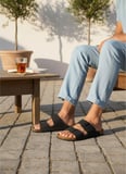 2245-Look Life Unisex Çift Tokalı Ultra Hafif Havuz,Plaj ve Günlük Kullanıma Uygun Terlik - NKT02245-siyah-45