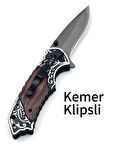 KAMP OUTDOOR İŞLEMELİ ÇAKI  KEMER KLİPSLİ 