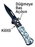 KAMP OUTDOOR DÜĞMELİ  KURU KAFA ÇAKI KİLİTLİ 20 CM KEMER KLİPSLİ