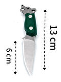 KAMP OUTDOOR KURTLU KOLYE BIÇAK 13 CM HEDİYE DERİ KILIFLI