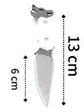 KAMP OUTDOOR KURTLU KOLYE BIÇAK 13 CM HEDİYE DERİ KILIFLI