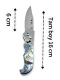 KAMP DÜĞMELİ 16 CM CEP ÇAKISI KEEMER KLİPSLİ TAMAMEN METAL