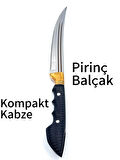 KAMP BABA BIÇAK 31.5 CM KOMPAKT PİRİNÇ KABZE HEDİYE DERİ KILIF 