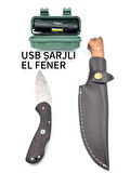 EKONOMİK KAMP SETİ   AV BIÇAĞI ÇAKI  USB EL FENERİ ÜÇ BİR ARADA