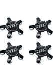 Audi 5 Kol Jant Göbek Kapak Seti 135Mm 4 Adet Siyah