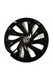 Volkswagen Polo Uyumlu 15 Inç 4 Adet Piano Black Siyah Jant Kapağı Takımı