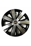 Hyundai Uyumlu 15 Inç Piano Black Siyah Beyaz Renkli Jant Kapağı 4 Adet
