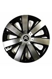 Citroen C5 Uyumlu 15 Inç Piano Black Siyah Beyaz Renkli Jant Kapağı 4 Adet