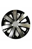 Seat Favorit Uyumlu 15 Inç Piano Black Siyah Beyaz Renkli Jant Kapağı 4 Adet