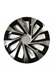 Skoda Rapid Uyumlu 15 Inç Piano Black Siyah Jant Kapağı 4 Adet