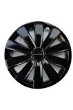 [kırılmaz] Peugeot 208 Uyumlu 14 Inc Piano Black Siyah Jant Kapağı Seti 4 Adet