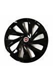 Fiat Punto Uyumlu 14 Inç 4 Adet Piano Black Siyah Jant Kapağı Takımı