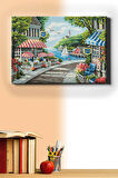 Sayılarla Boyama Seti Kasnaklı Deniz Kenarında Cafe 60 X 75 Cm