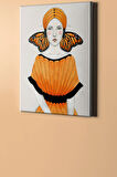 Sayılarla Boyama Seti Kasnaklı Kadın Ve Turuncu Kelebek 60 X 75 Cm