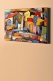Sayılarla Boyama Seti Kasnaklı Eski Şehirde Renkli Evler 40 X 50 Cm