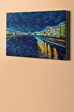 Sayılarla Boyama Seti Kasnaklı Mavi Gece Ve Nehir 60 X 75 Cm